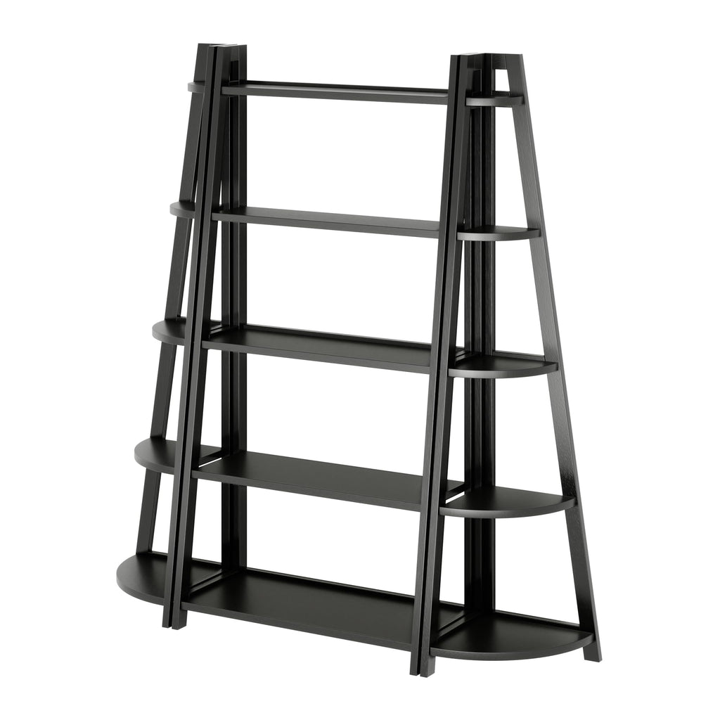 Winsome Adam 3-PC 5-Tier Transitional Solid Wood Shelving Set in Lustrous Black