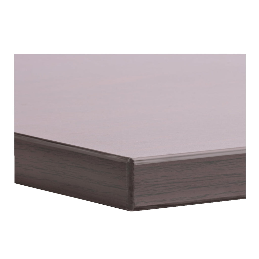 Lorell Quadro Sit/Stand Straight Edge Mahogany Tabletop