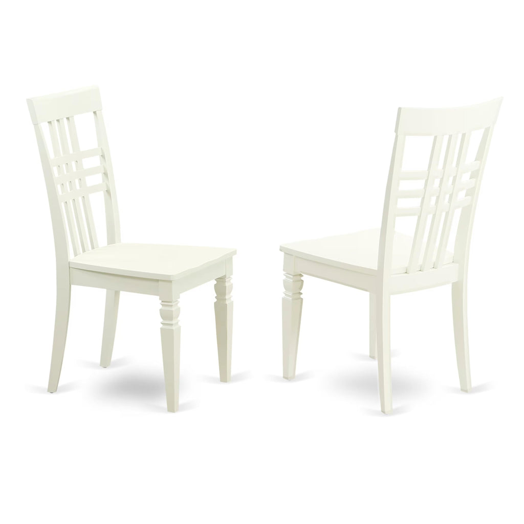 East West Furniture AVLG7-LWH-W 7 Piece Dining Table Set Consist of an Oval Dining Room Table with Butterfly Leaf and 6 Wood Seat Chairs, 42x60 Inch, Linen White