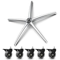 Lipshome 3300Lb Heavy-Duty Chair Base Kit - 5 Brake Casters, Reinforced Alloy Legs & Universal Gas Cylinder, Office Chair Replac