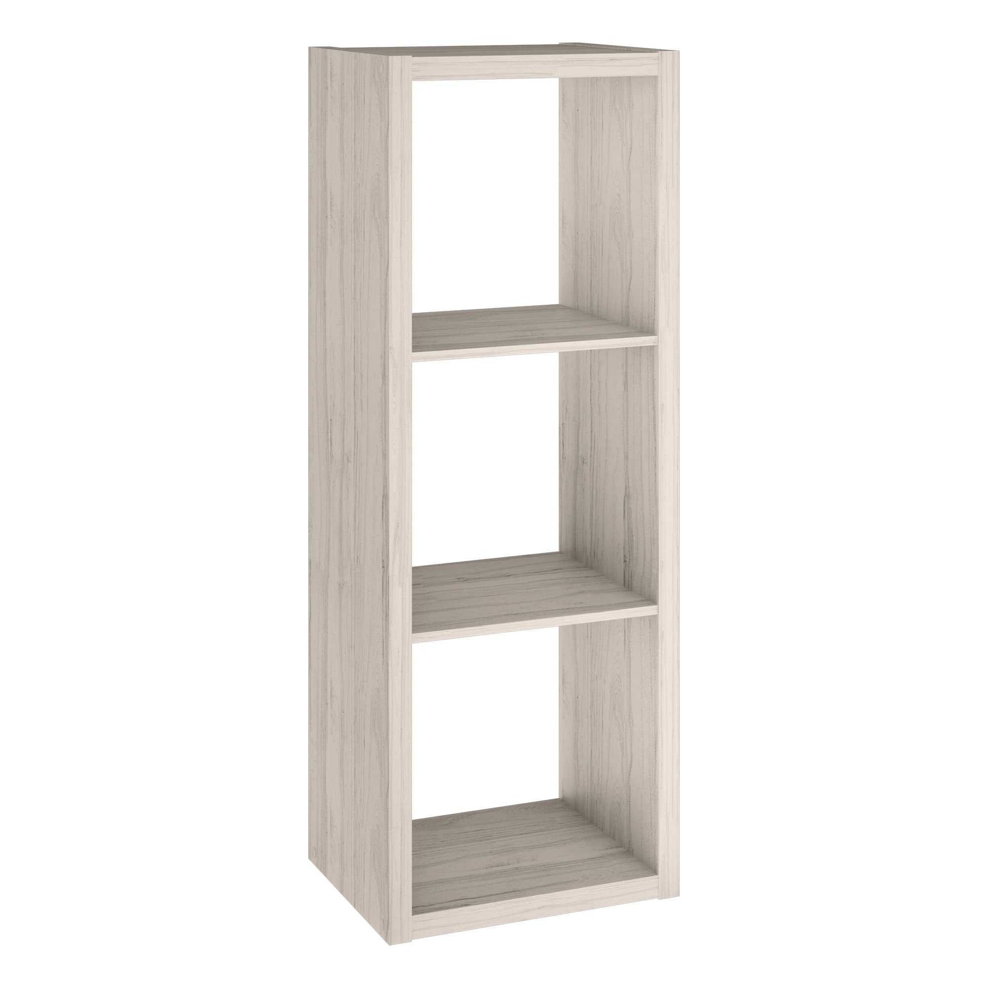 Closetmaid 4543 Decorative Open Back 3-Cube Storage Organizer, Bleached Walnut