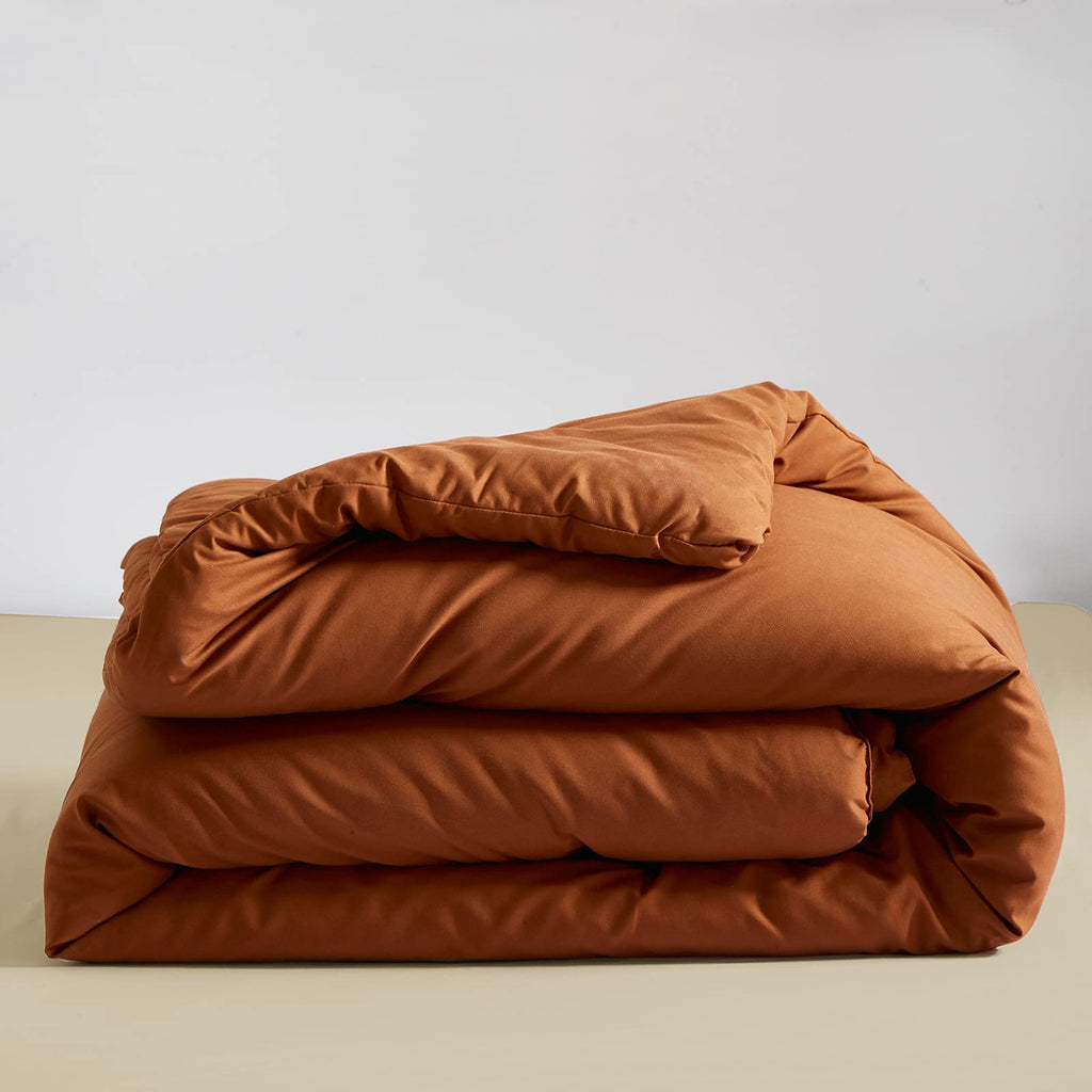 Luxlovery Caramel Comforter Set Full Burnt Orange Bedding Comforter Set Full Size Rust Comforter Soft Breathable Reddish Brown C