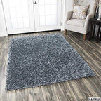 Rizzy Home | Km1558 | Kempton Collection | Polyester Area Rug | 5' X 7' | Grey Blue Solid
