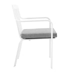 Modway Baxley Outdoor Patio Stackable Aluminum Dining Chair In White Gray