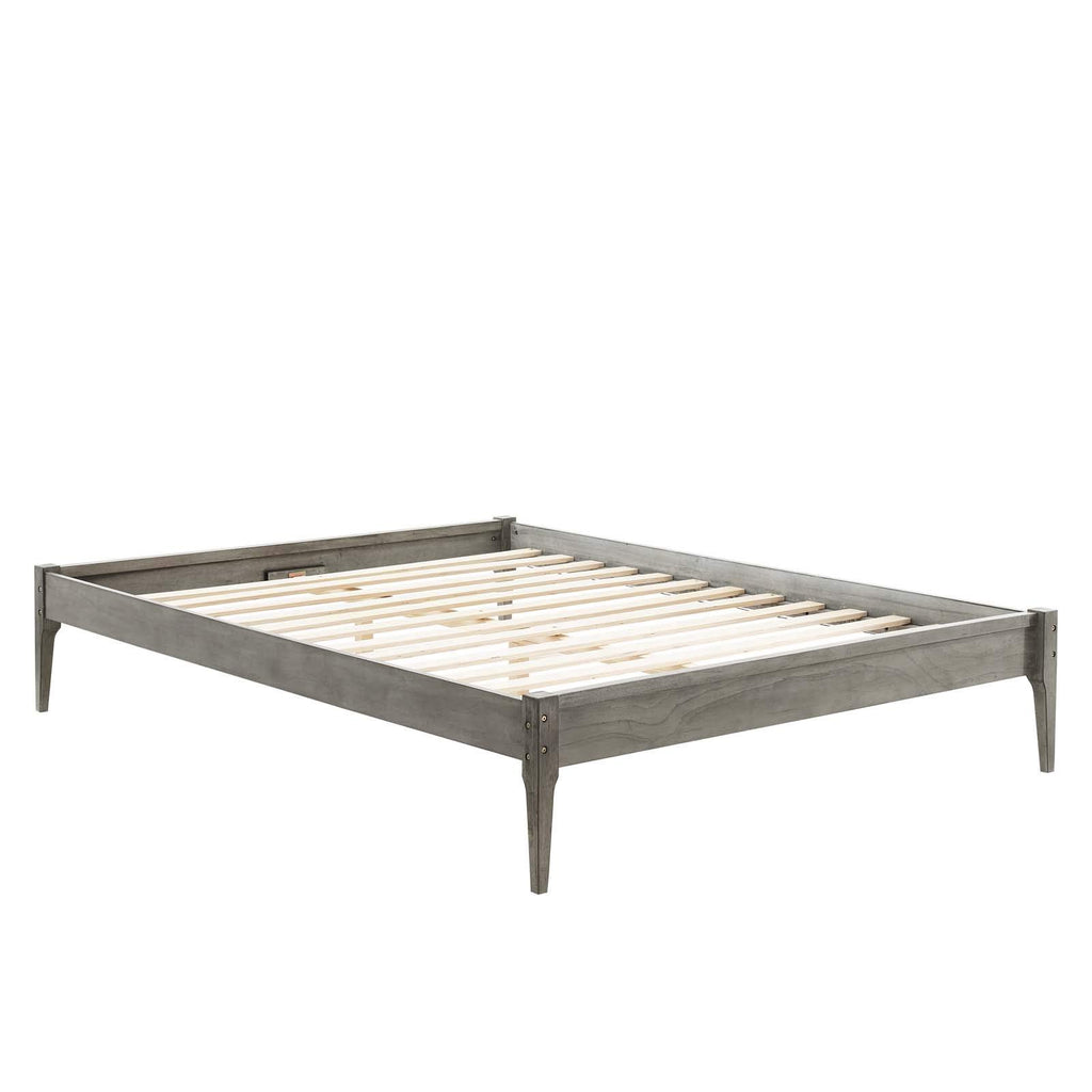 Modway Mod-6244-Gry June Twin Wood Platform Bed Frame, Gray