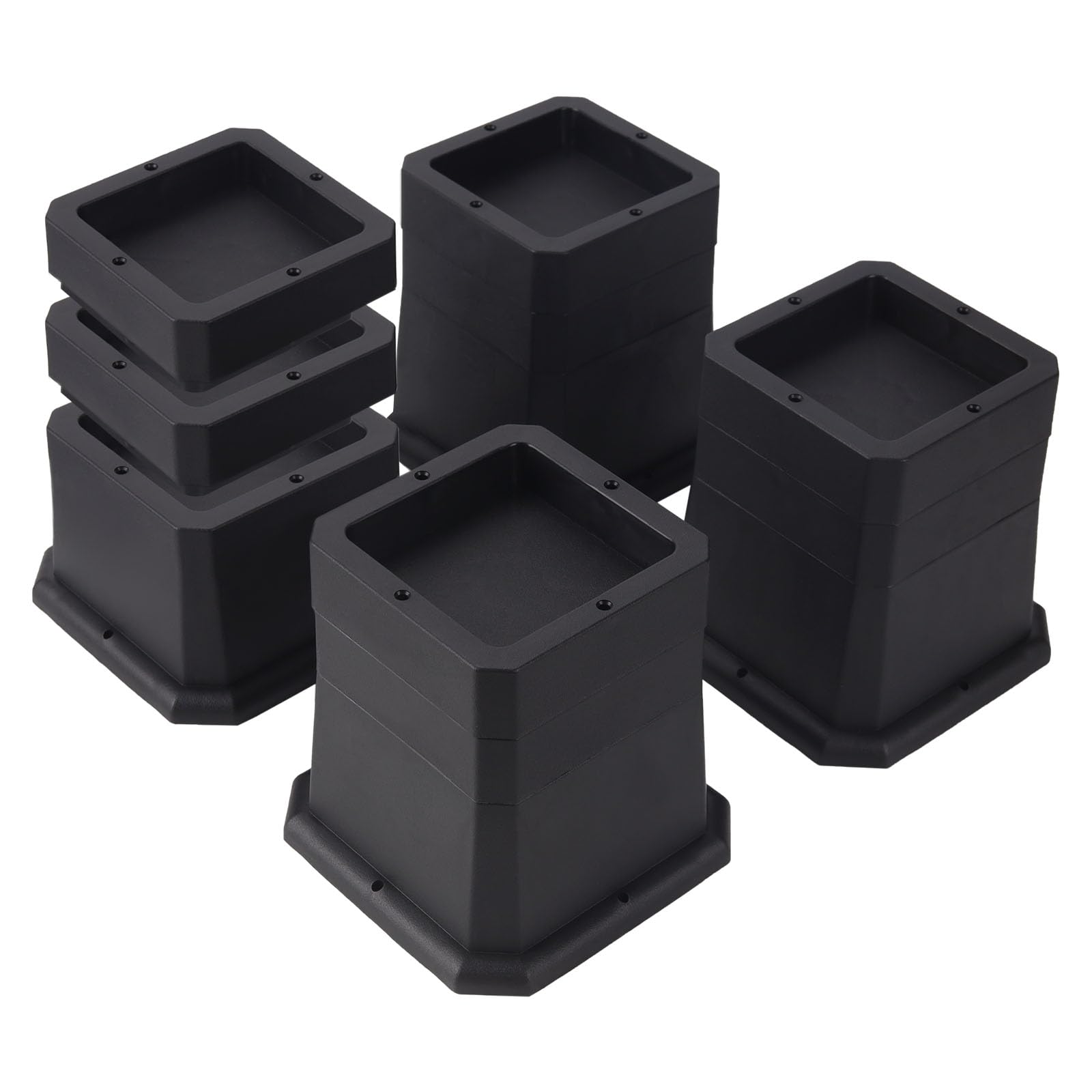 Btsd-Home Bed Risers 2, 3 Or 4 Inch Heavy Duty Furniture Risers Adjustable Dorm Bed Lifts Risers Table Desks Legs Blocks 4 Pack