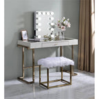 Acme ASA l Rectangle Wooden Frame Accent Mirror with Lighting in White