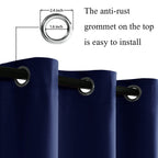 JIUZHEN Navy Blue Thermal Insulated Blackout Curtains, 52"x45", Set of 2, Grommet, Light Blocking, Noise Reducing, Polyester