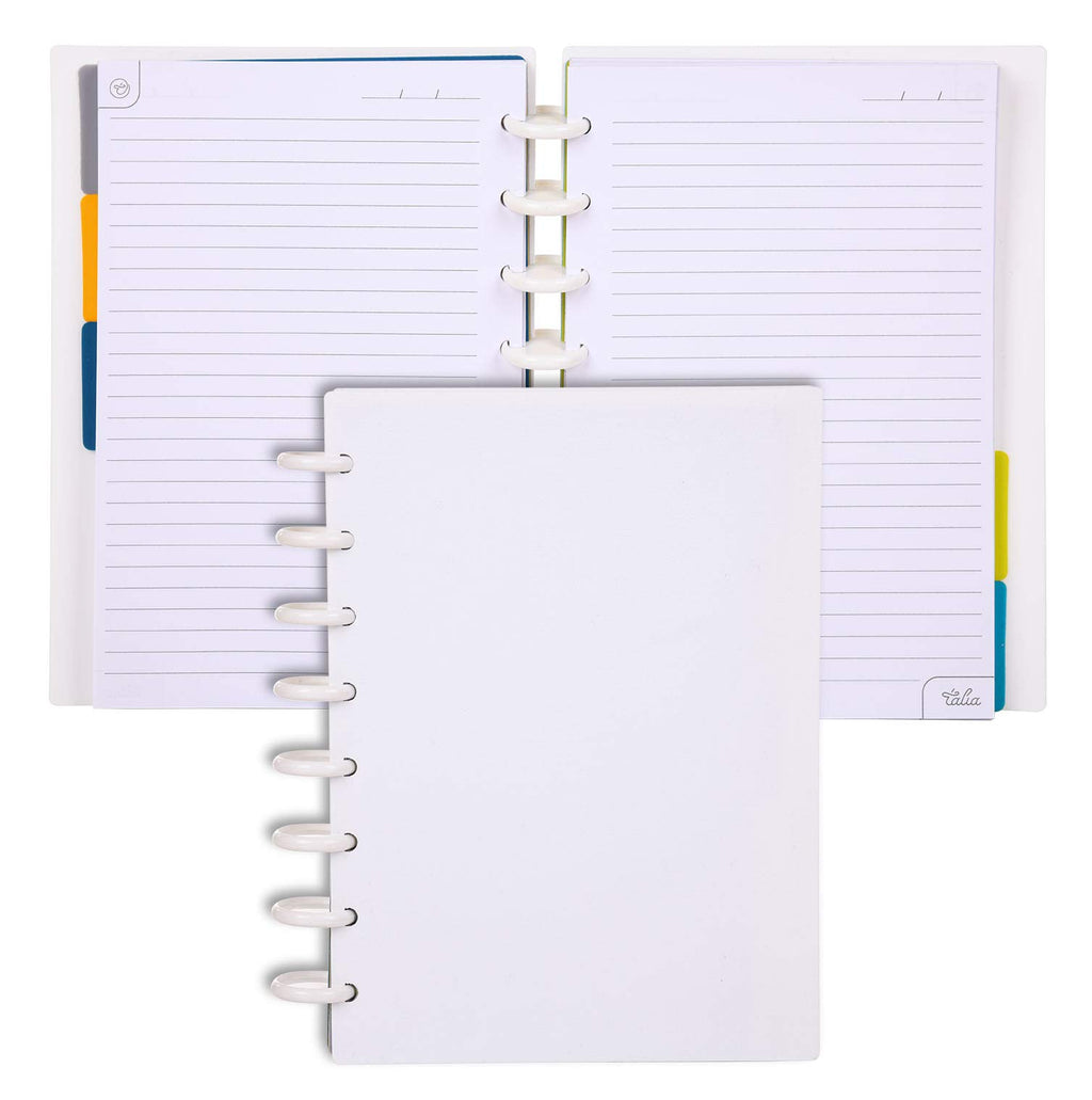 Talia Discbound Notebooks, Planner, Customizable, (White, Junior (5.5In X 8.5In))