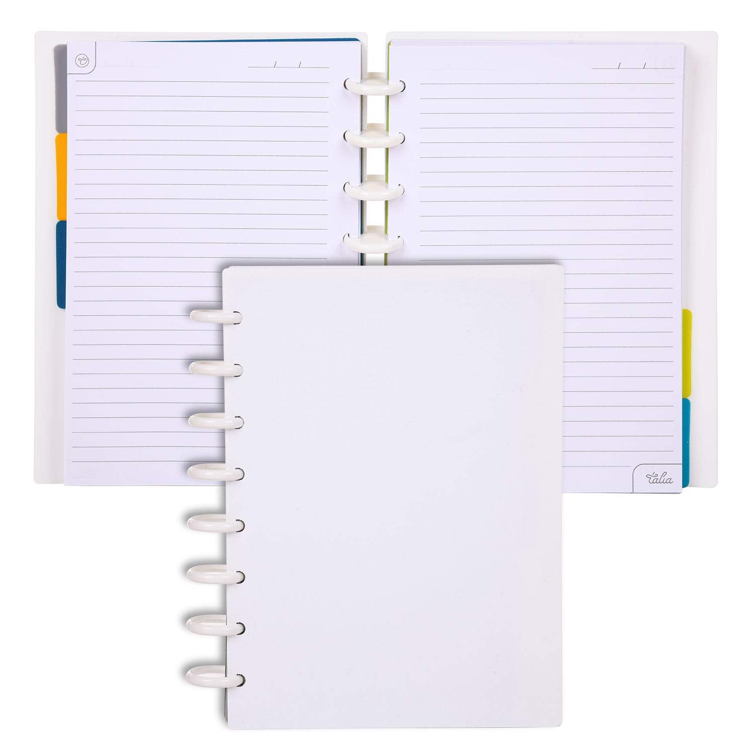 Talia Discbound Notebooks, Planner, Customizable, (White, Junior (5.5In X 8.5In))
