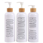 HOMCDALY Shampoo and Conditioner Dispenser, 16oz 3-Pack Refillable Shampoo and Conditioner Bottles, Empty Shampoo Bottles Refill