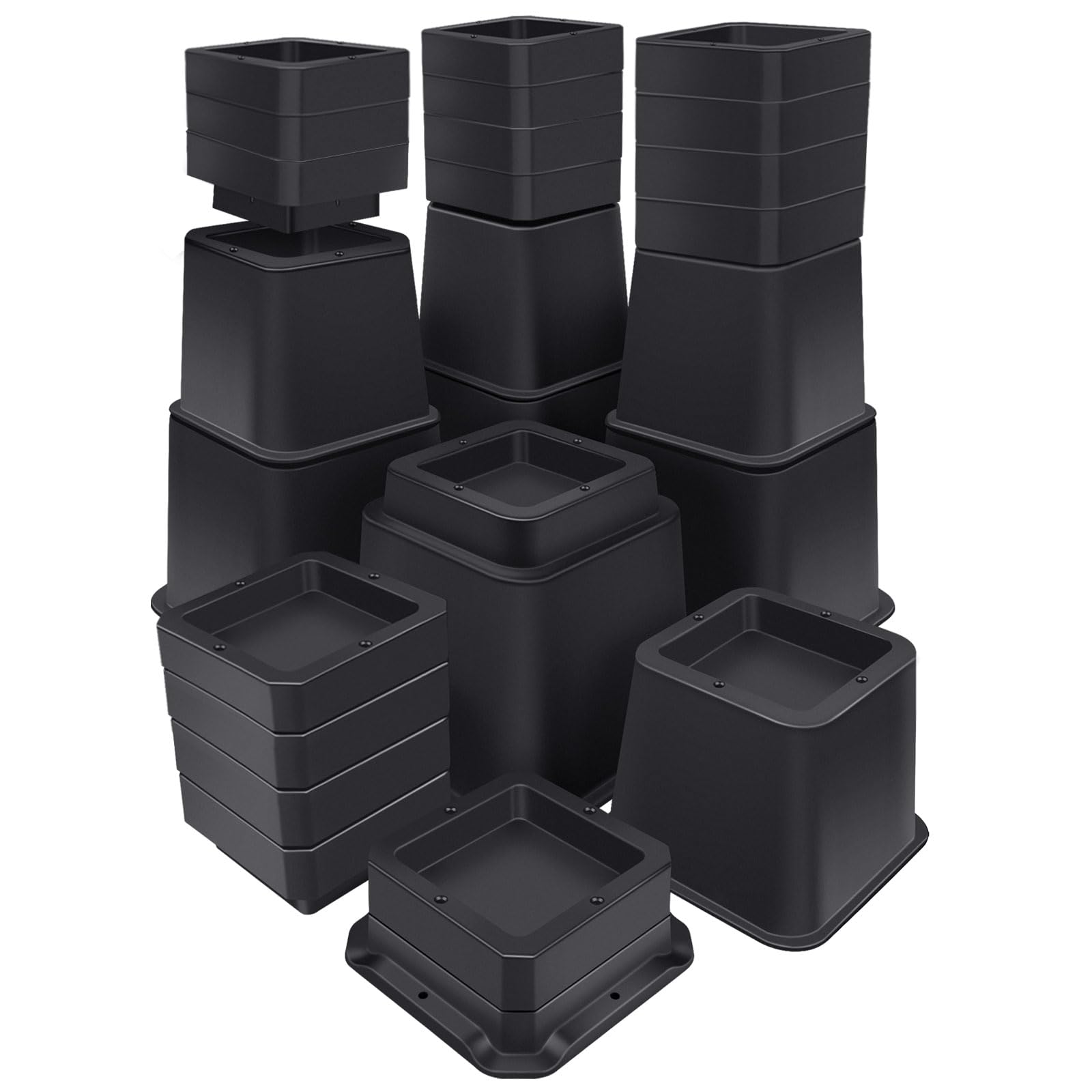 ANNKUT Bed Risers 12 inch Heavy Duty,Elevation in Heights 1,2,3,4,5,6,7,8,9,10,11,12 Inch,Adjustable Furniture Risers for Chair 