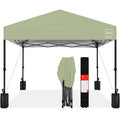 Best Choice Products 12x12ft Pop Up Canopy Tent, Outdoor Shade, 1 Person 1 Minute Set Up, Carry Case, 4 Weight Bags - Sage Green