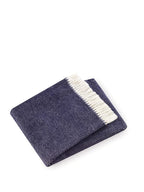 HomeRoots Cotton/Acrylic Soft Navy Blue Links Pattern Throw Blanket