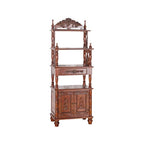 International Caravan Furniture Piece Carved Wood 1 Drawer/2 Door Bookshelf