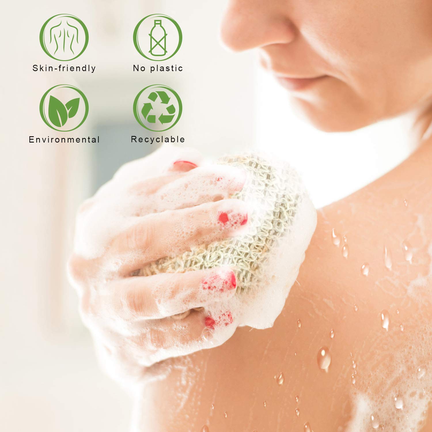 E-Know Soap Bag, 5 Pack Natural Sisal Soap Saver, Zero Waste Plastic-Free Soap Net, Foaming And Drying The Soap, Massage, Peelin