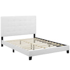 Modway Melanie Tufted Fabric Upholstered Queen Platform Bed In White