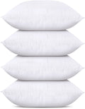 Utopia Bedding Throw Pillows (Set Of 4, White), 12 X 12 Inches Pillows For Sofa, Bed And Couch Decorative Stuffer Pillows