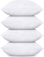 Utopia Bedding Throw Pillows (Set Of 4, White), 12 X 12 Inches Pillows For Sofa, Bed And Couch Decorative Stuffer Pillows