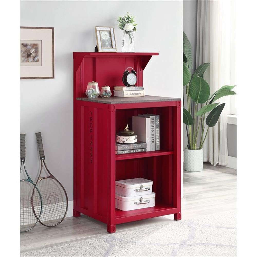 ACME Cargo Metal Reception Desk with 2 Compartments in Red