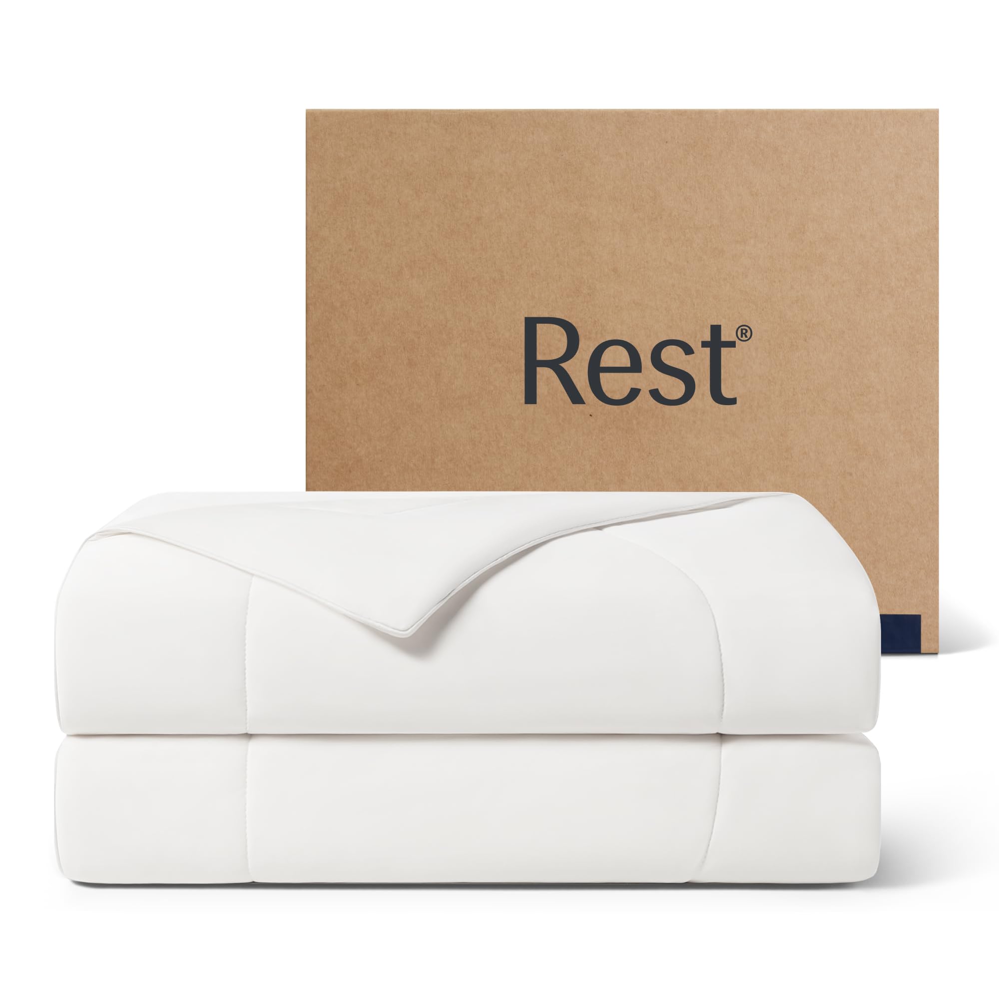 Rest® Evercool® Cooling Comforter, Twin/Twin Xl, Blanket For Hot Sleepers, All Season Bedding To Keep Cool For Night Sweats, Breathable Lightweight Blanket, 68'X90' Inches, Arctic White