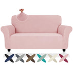 Znsayotx Super Stretch Loveseat Covers (55'-69'), New Striped Love Seat Slipcover, Dogs Pet Friendly Anti-Slip Couch Protector Spandex Durable 2 Seater Fabric Sofa Cover (Chintz Rose, Loveseat)