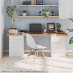 vidaXL Light Brown Treated Solid Oak Wood Table Top – Versatile, Handcrafted with Live Edge, Ready-to-use Surface, Ideal for Both Home and Office