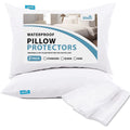 Waterproof Pillow Protector 2 Pack Queen Size Noiseless & Breathable & Soft & Machine Washable Full Encasement Pillow Protector