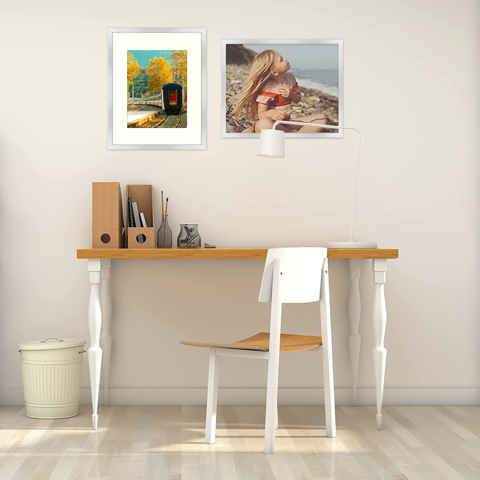 Golden State Art, 16X20 Picture Frame, Poster Frame In Silver, Display 11X14 With Mat Or 16X20 Without Mat, 2 Pack