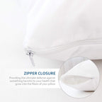 Queen Pillow Protector Zippered 4 Pack Queen Size 20 X 30 Inch Waterproof Pillow Case Protector Down Feather Proof Pillow Covers Encasement Pillow Case White