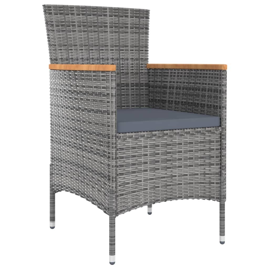 vidaXL Patio Dining Set 13 Piece with Cushions Garden Outdoor Terrace Balcony Dining Dinner Dinette Table Armchair Seat Seating Furniture Gray