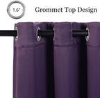 Mysky Home Blackout Curtain For Bedroom, Grommet Room Darkening Curtain, Amazing Triple Weave Thermal Insulated Curtain, 1 Curtain Panel, 42 X 54 Inch, Purple