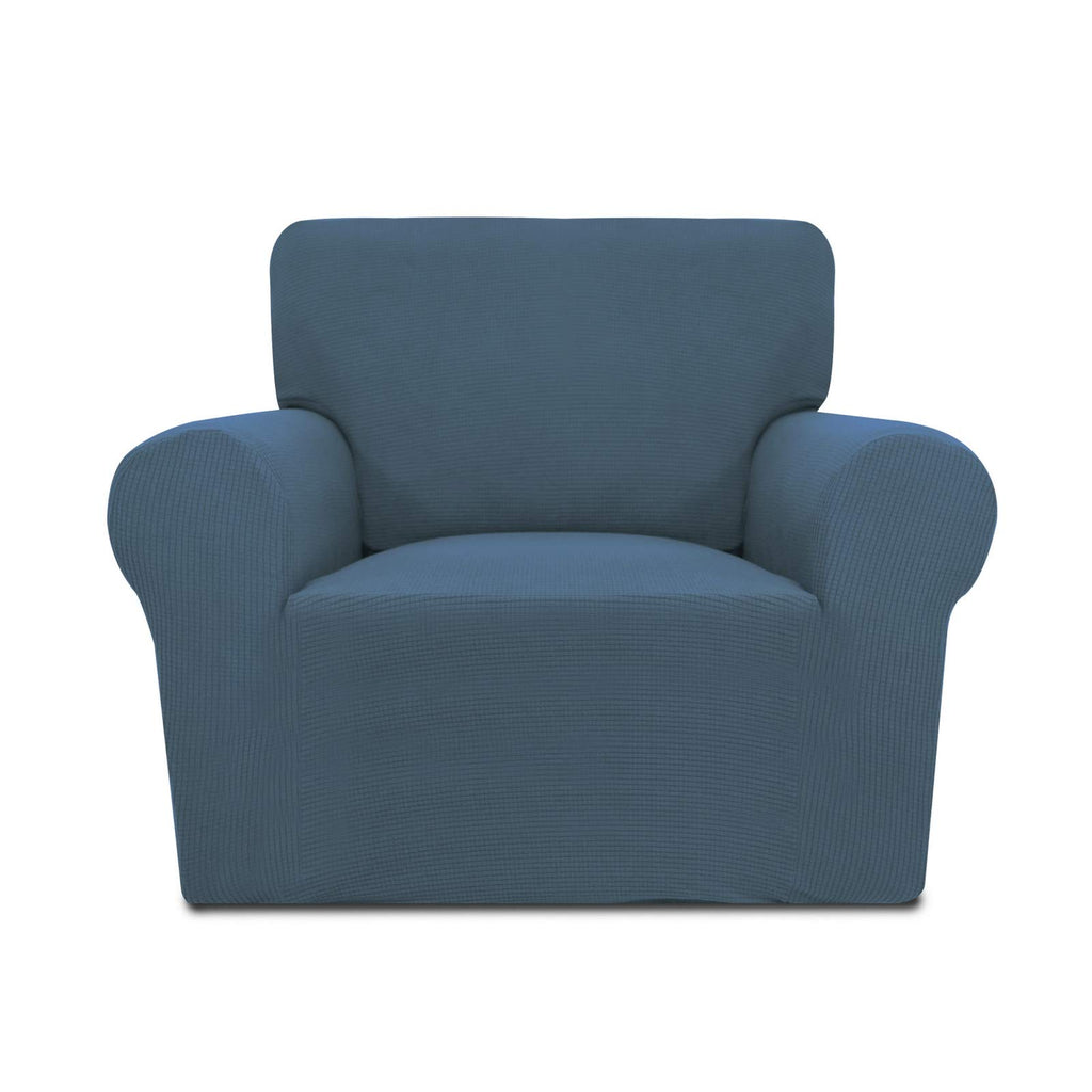 Purefit Stretch Chair Sofa Slipcover – Spandex Jacquard Non Slip Soft Couch Sofa Cover, Washable Furniture Protector With Non Skid Foam And Elastic Bottom For Kids (Chair, Bluestone)