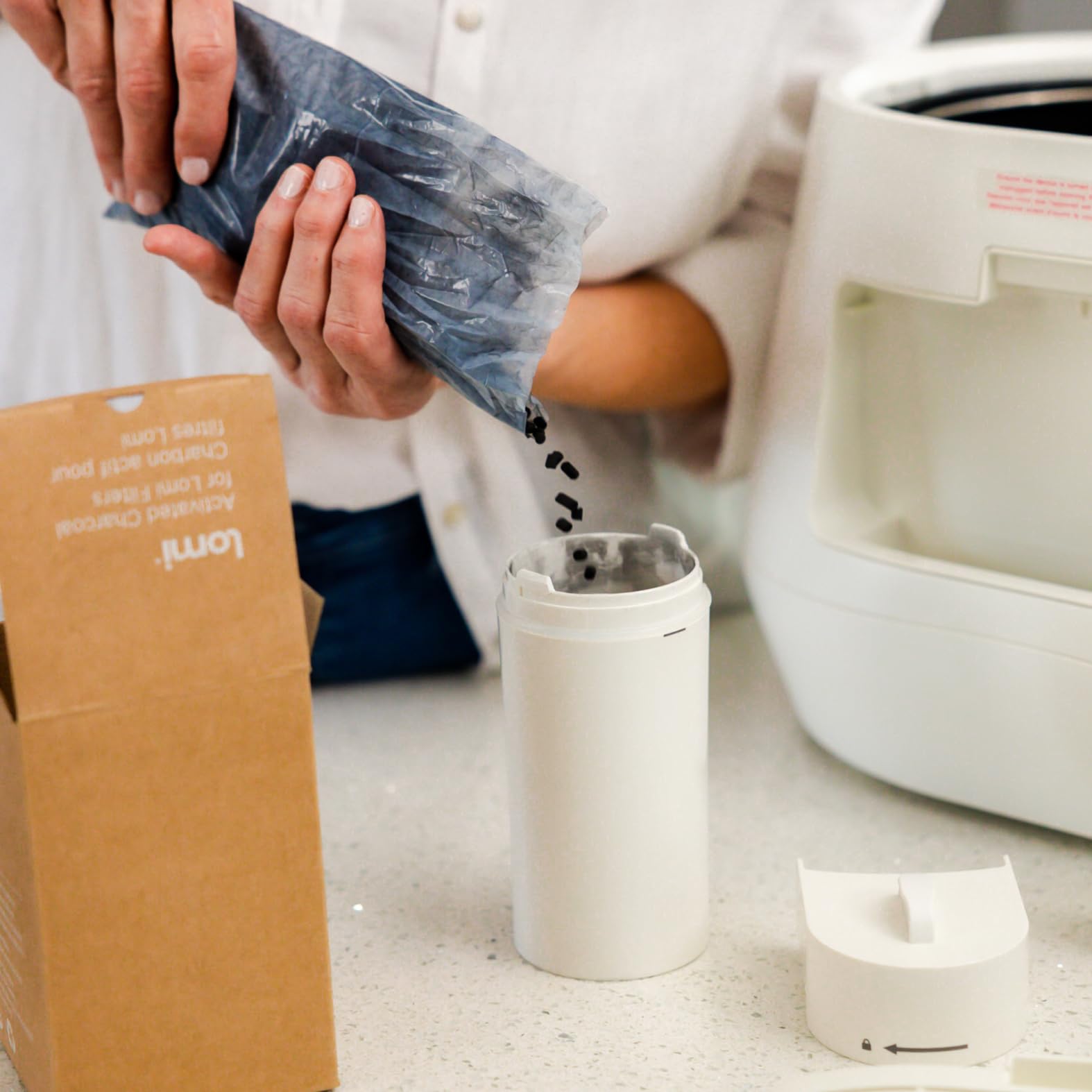 Lomi Pods & Filters Bundle Activated Charcoal Refills for Kitchen Composter