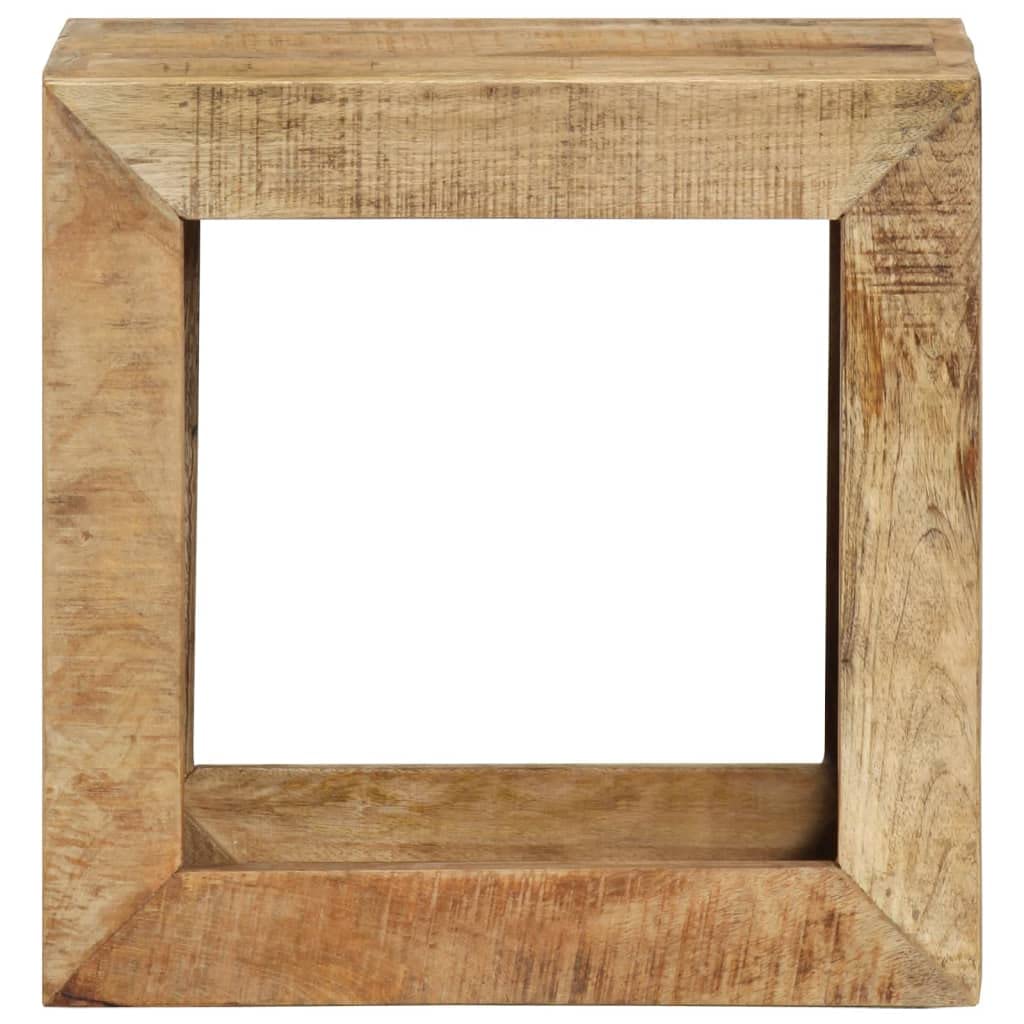 vidaXL Stool Solid Mango Wood – Stylish Side Table, Couch Table, Coffee Table, with Robust Tabletop, Generous Storage Space, Unique Design, Natural Finish