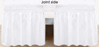 Biscaynebay Wrap Around Bed Skirts With Split Corners For King Beds 14' Drop, White Elastic Dust Ruffles Easy Fit Wrinkle & Fade Resistant Silky Luxurious Fabric Solid Machine Washable