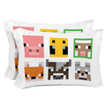 Sunny Side Up Minecraft Mobs & Animals 2 Pack Reversible Pillowcases - Double Sided Pillow Covers, Kids Super Soft Creeper Beddi