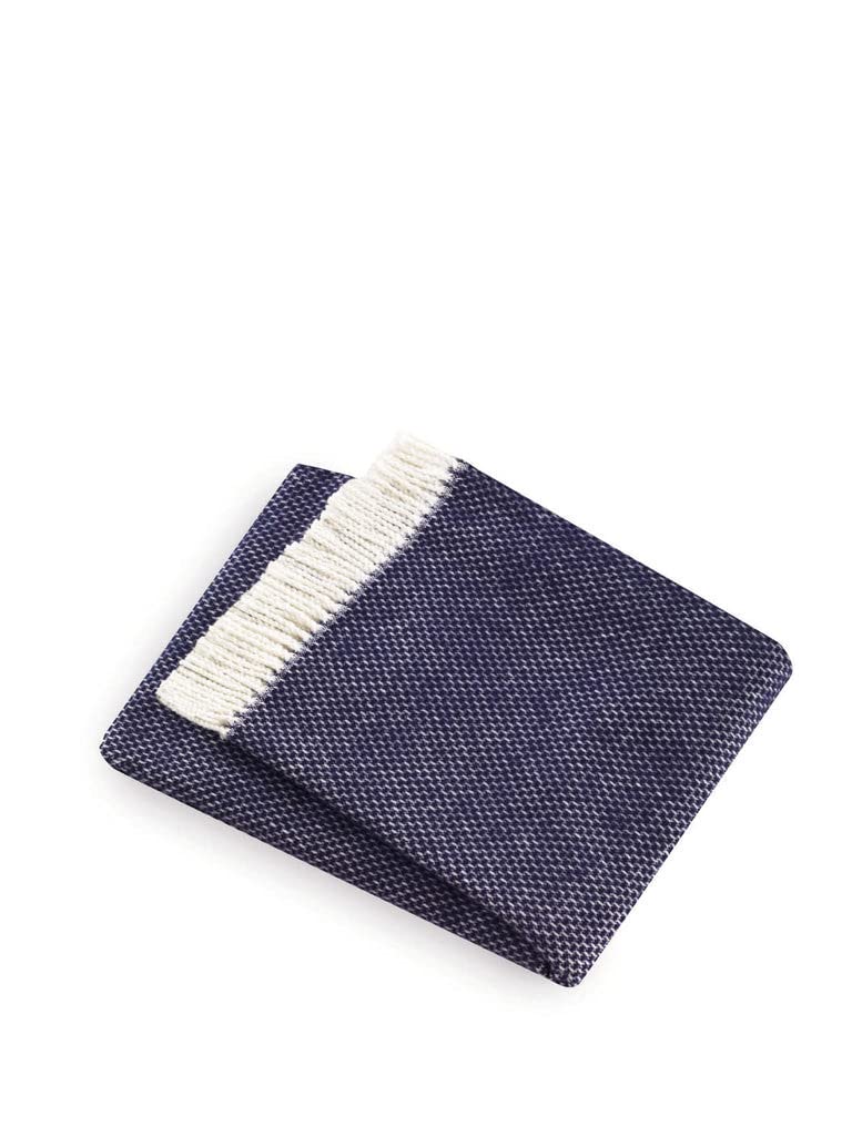 HomeRoots Cotton/Acrylic Soft Navy Blue Links Pattern Throw Blanket