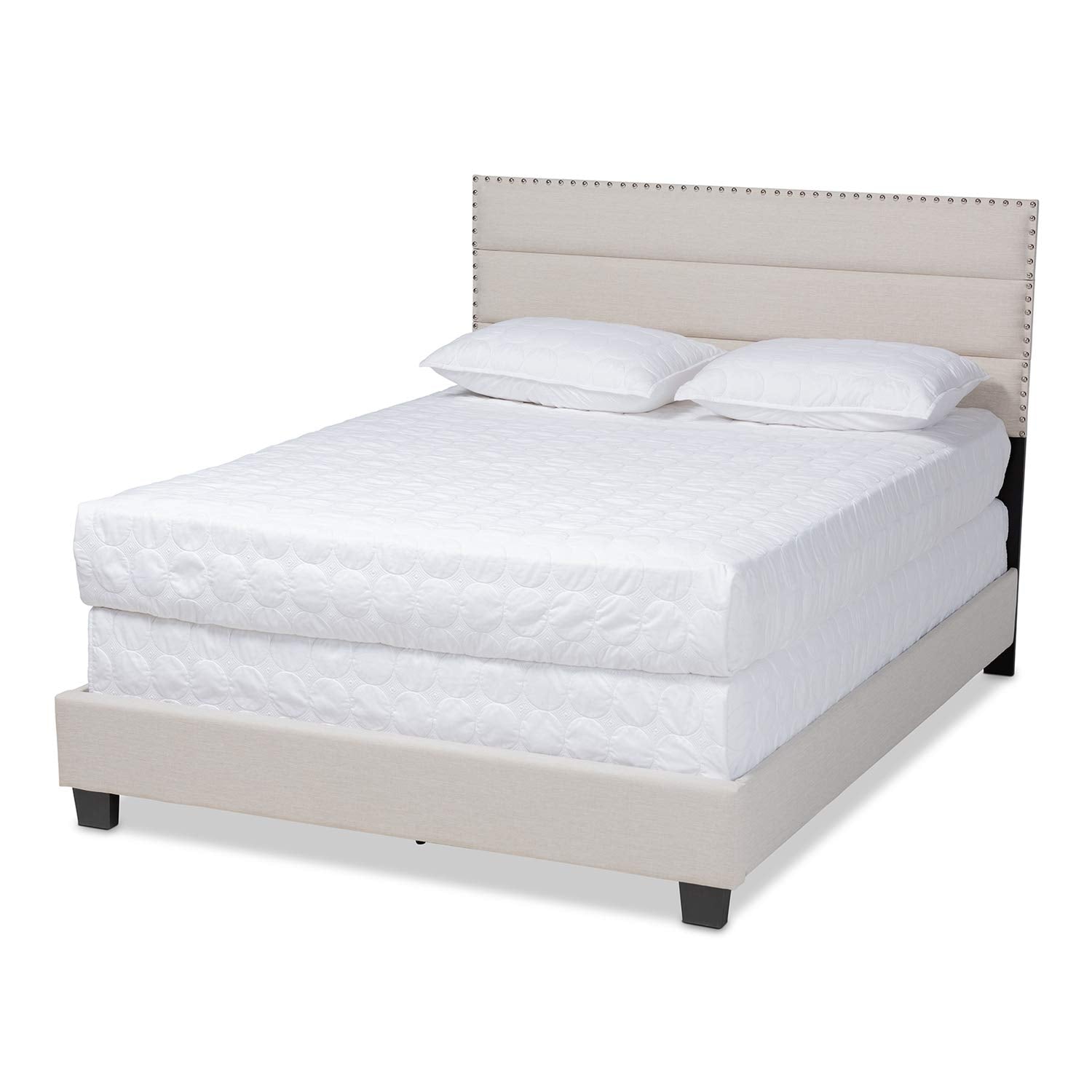 Baxton Studio Ansa Modern and Contemporary Beige Fabric Upholstered Full Size Bed