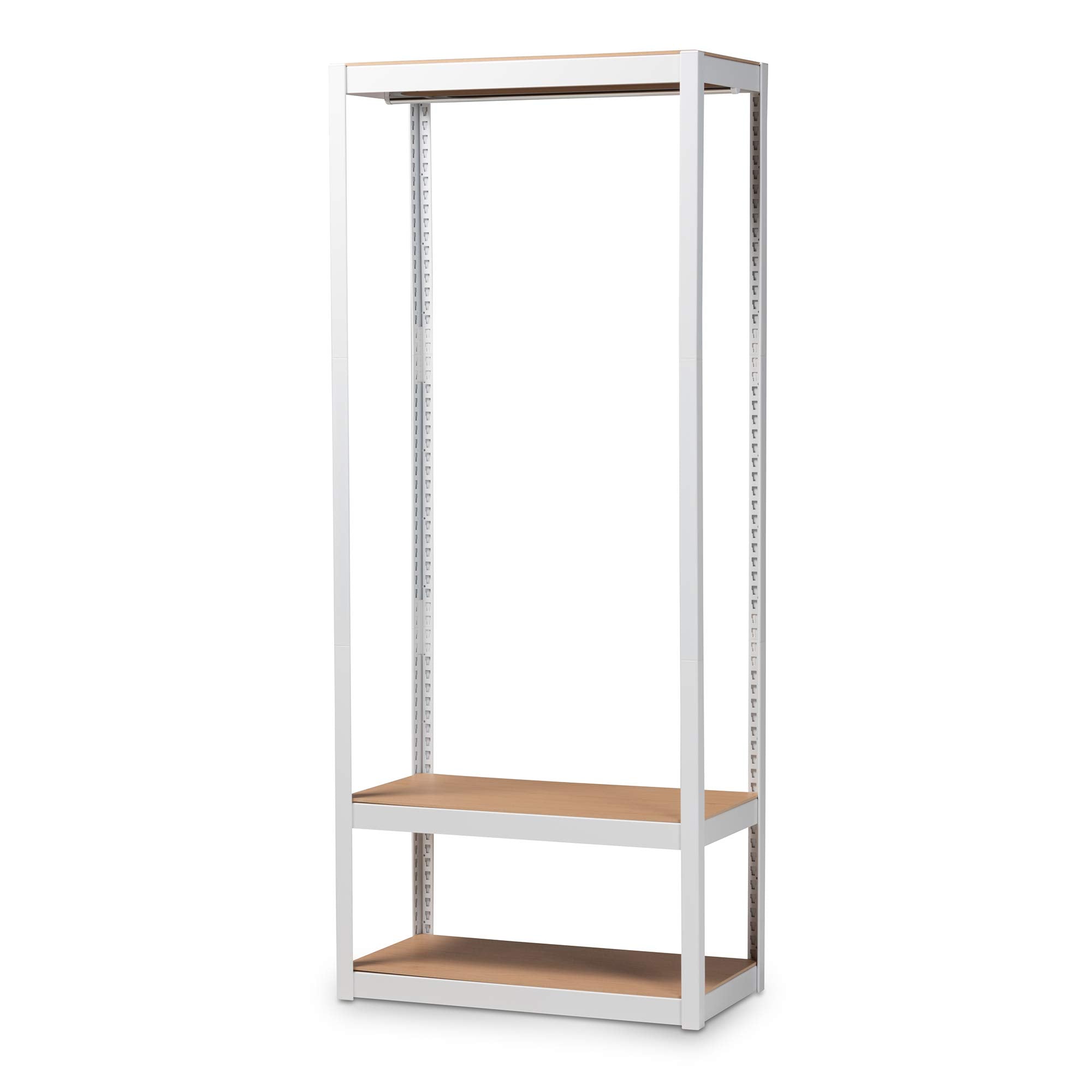 Baxton Studio Closet Storage Organizer, White/Brown