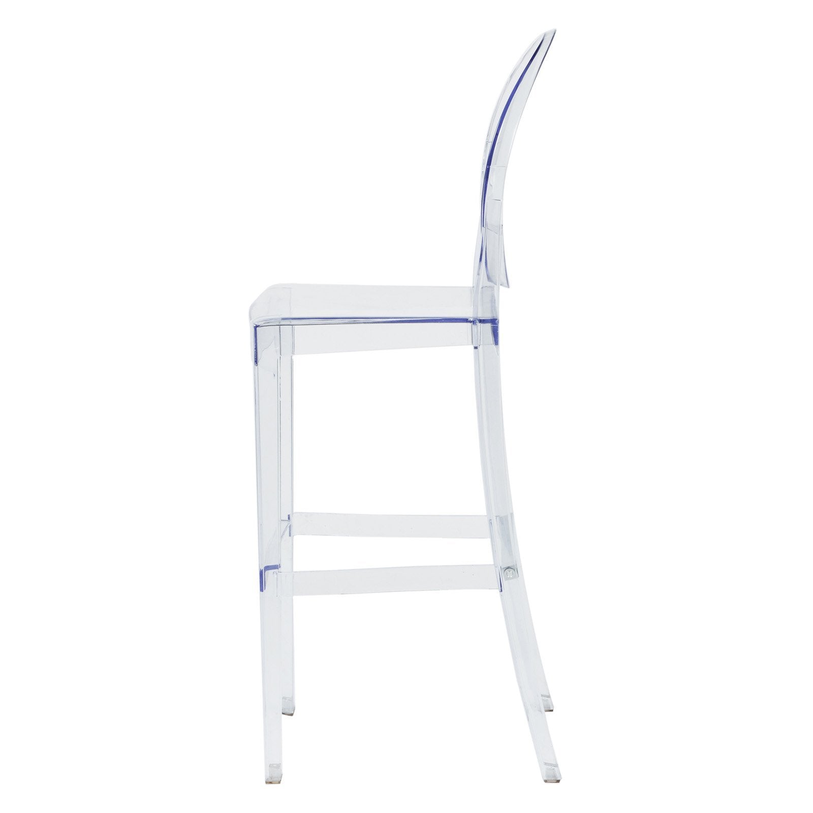 Commercial Seating Products Clear Polycarbonate Kage Barstool with Back - Modern Clear Design for Home and Commercial Use