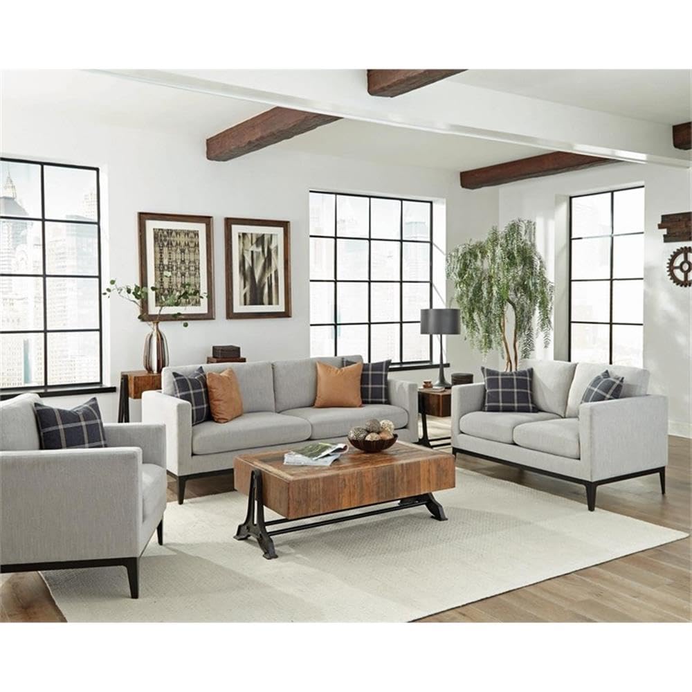 Coaster Home Furnishings Apperson 3-Piece Living Room Set Light Grey