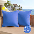 All Smiles Outdoor Waterproof Throw Pillow Covers 16X16 Set Of 2 Light Blue Decorative Patio Tent Bed Sofa Living Room Furniture