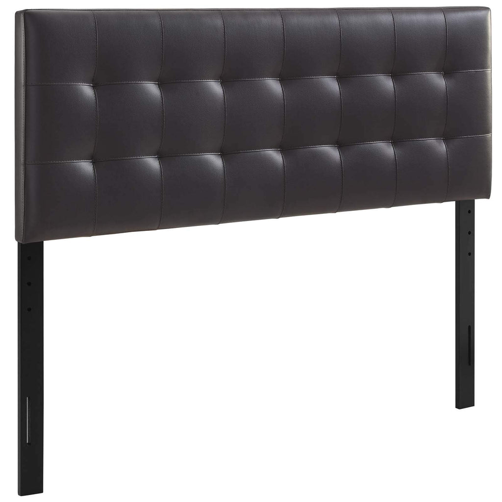 Modway Lily Tufted Faux Leather Upholstered Queen Headboard in Brown