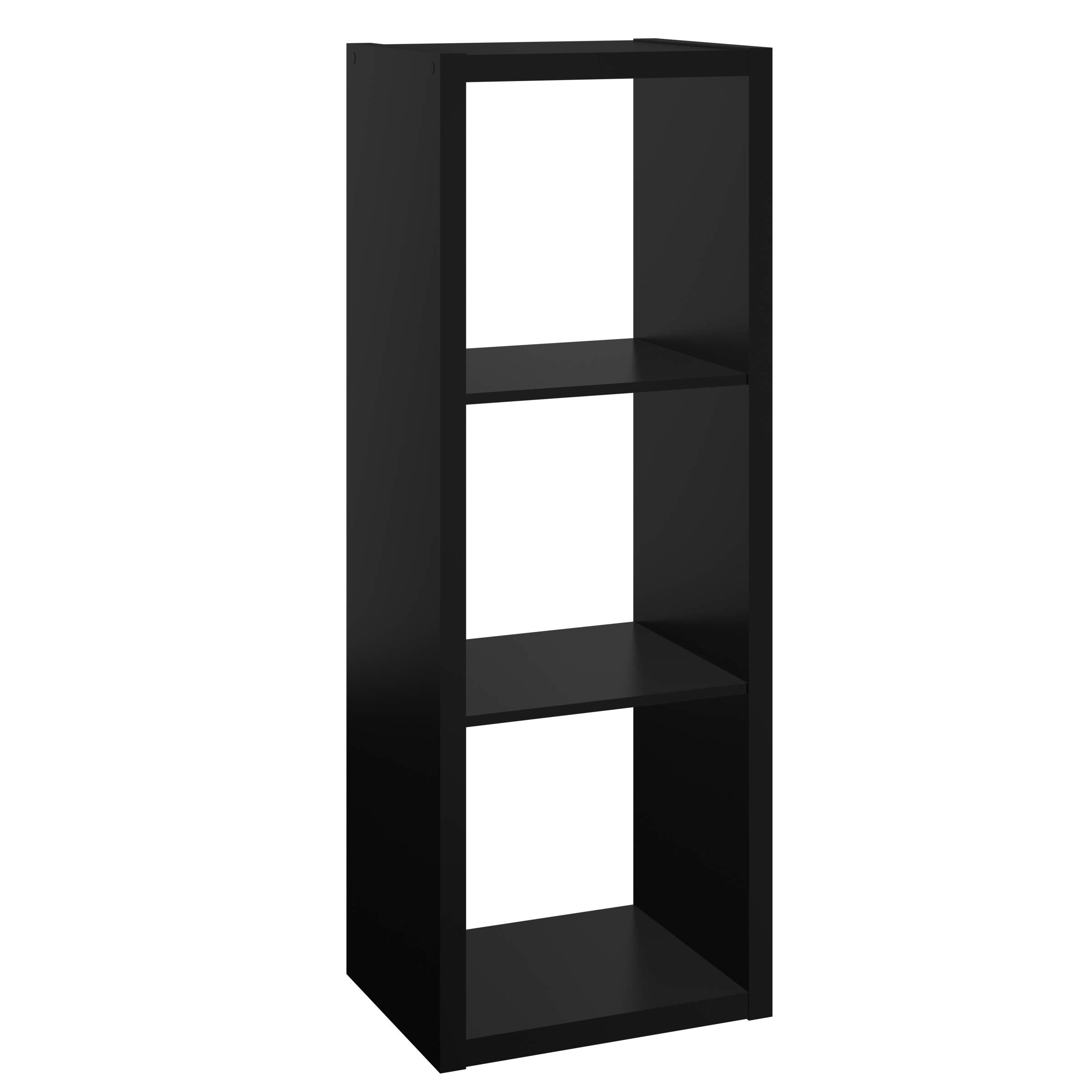 Closetmaid 4548 Decorative Open Back 3-Cube Storage Organizer, Black