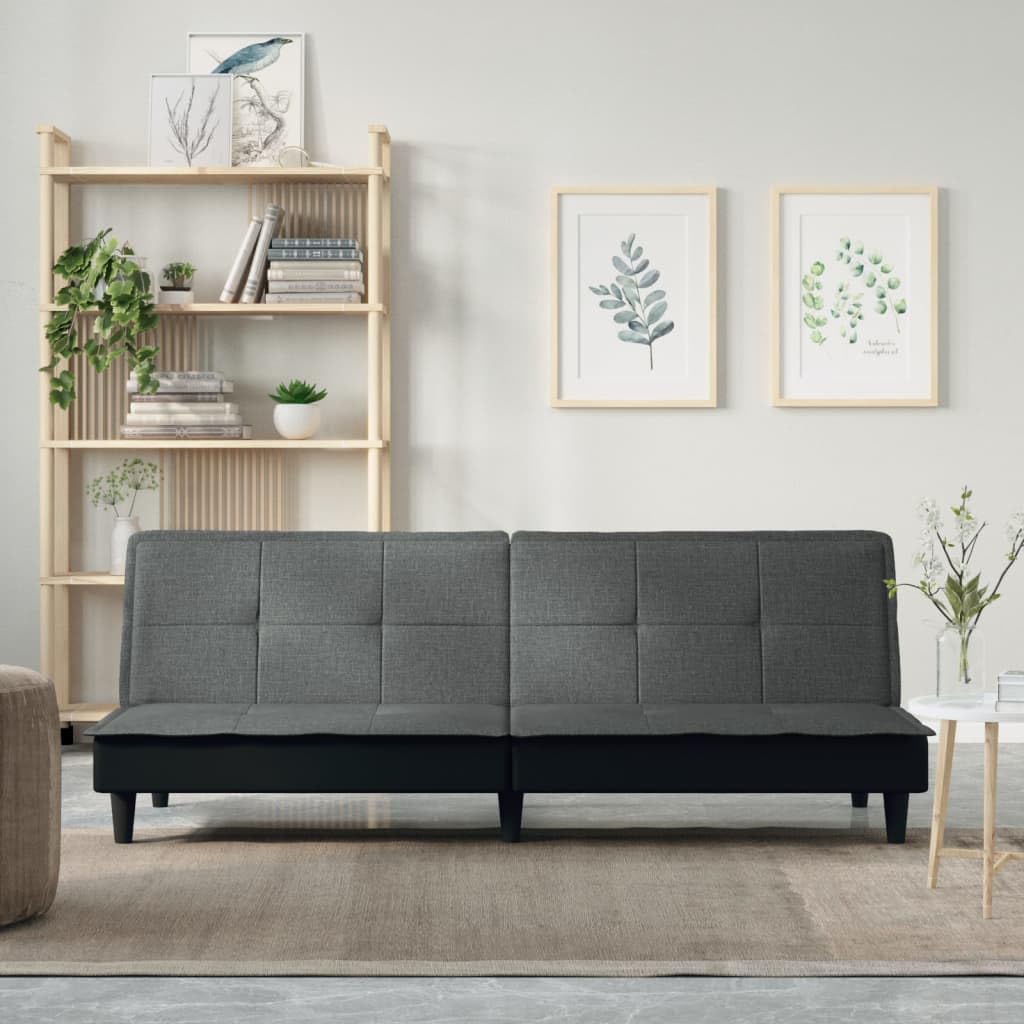 vidaXL Modern Sofa Bed - Dark Gray Fabric, Quickly Converts from Sofa to Bed, Perfect for Living Room, Guest Room or Office, California Prop 65 Compliant