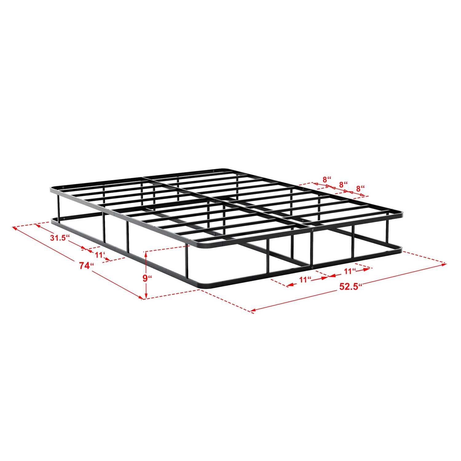 East West Furniture DHFBBLK Dothan Full Bedframe with Magnificent Design Headboard and Footboard - Modern Metal Frame in Powder Coating Black