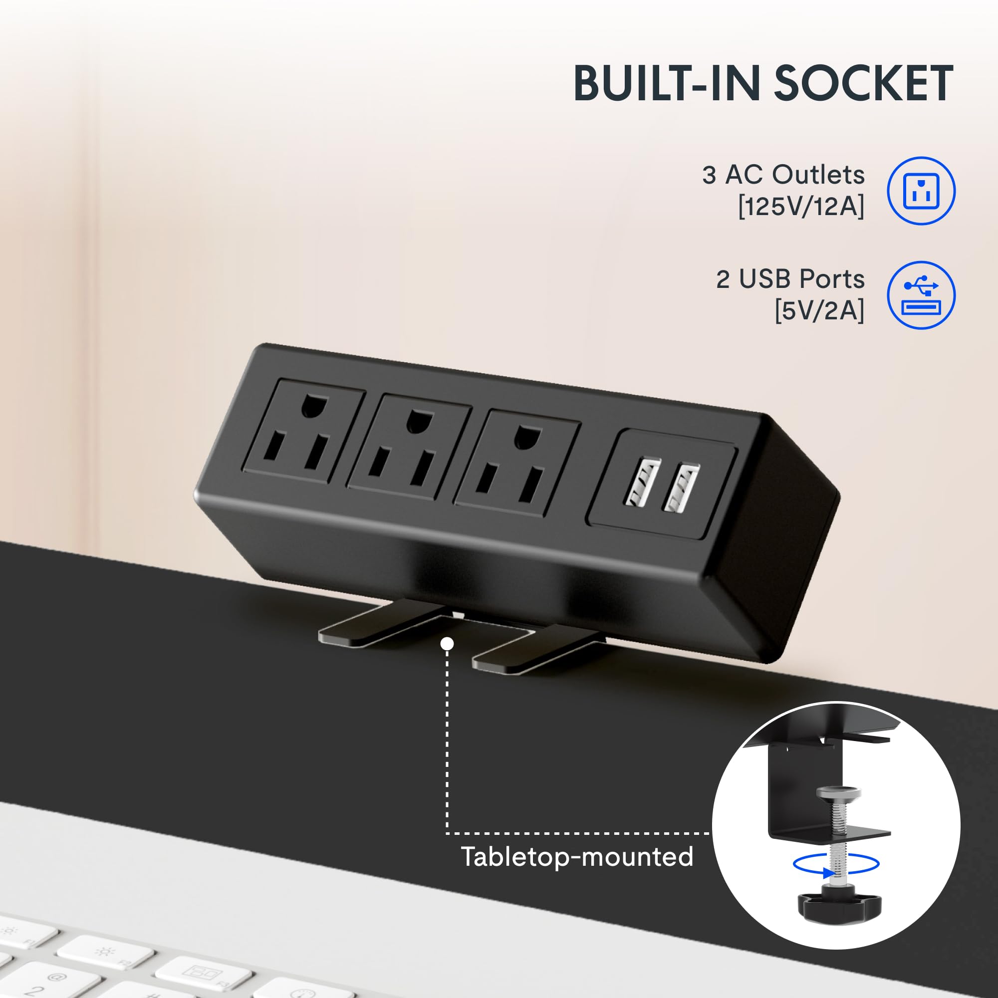 Flexispot En2 Whole-Piece Standing Desk With Clamp Power Strip, 48 X 24'' Electric Stand Up Height Adjustable Desk With Cable Management (Black Frame + 48' Rustic Brown Desktop, 2 Packages)