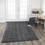 Rizzy Home Alora Decor Demure 8' X 10' Solid Black/Charcoal Hand-Loomed Area Rug