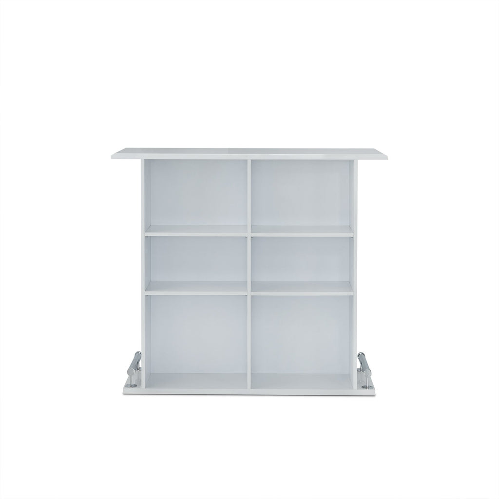 Acme Kite Wooden Bar Table With 6 Compartments In White